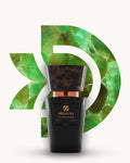 Chogan 012 Extrait de Parfum, schwarzer Parfumflakon mit dunkelbraun marmorierter Verschlusskappe und kupferfarbenem Akzent, mittig vor smaragdgrünem D-förmigem Hintergrund mit marmorierter, transluzenter Struktur, Duftfamilie ähnlich Eau Sauvage Dior.